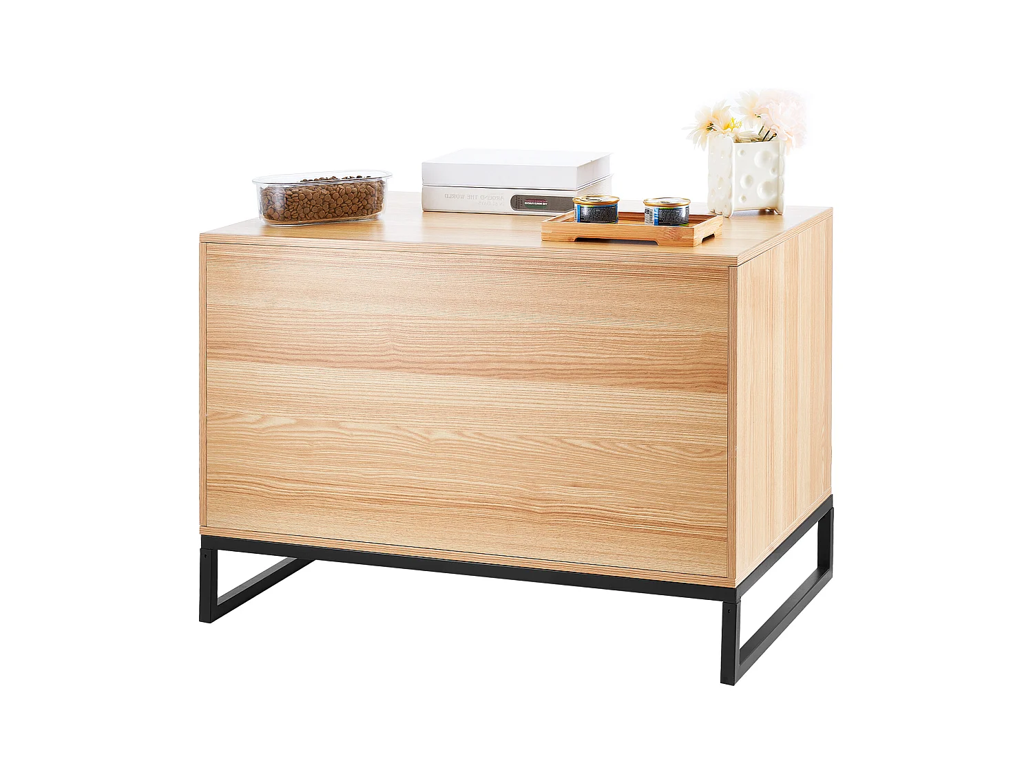 Bac à Litière, SucceBuy Enceinte pour Bac à Litière pour Chat, Meuble pour Bac à Litière Caché 80 cm L x 50.8 cm W x 55.88 cm H