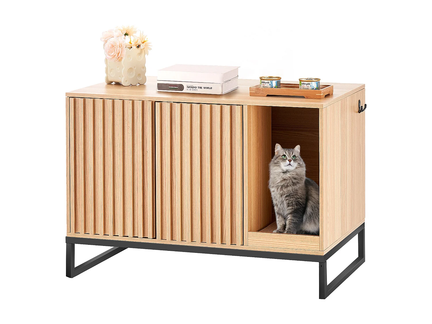 Kattenbak, SucceBuy Kattenbakbehuizing, Verborgen Kattenbakkast 80 cm L x 50.8 cm B x 55.88 cm H