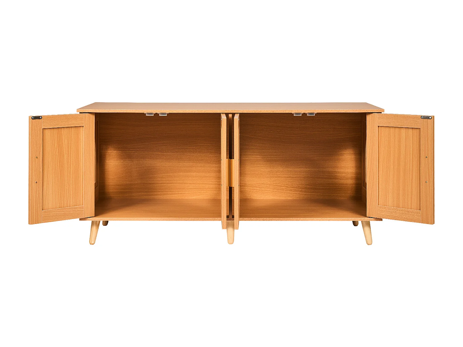 Bac à Litière pour Chat SucceBuy, Meubles Cachés en Bois pour 2 Chats, Intérieur spacieux avec deux fenêtres