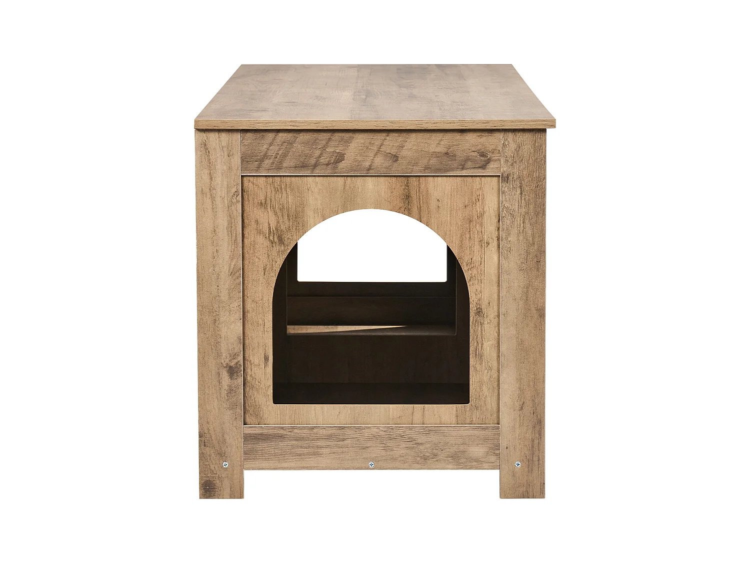 Bac à Litière SucceBuy pour Chat, Meuble Caché en Bois 2 Pièces, , Adapte à la Plupart des Bacs à Litière, Grège