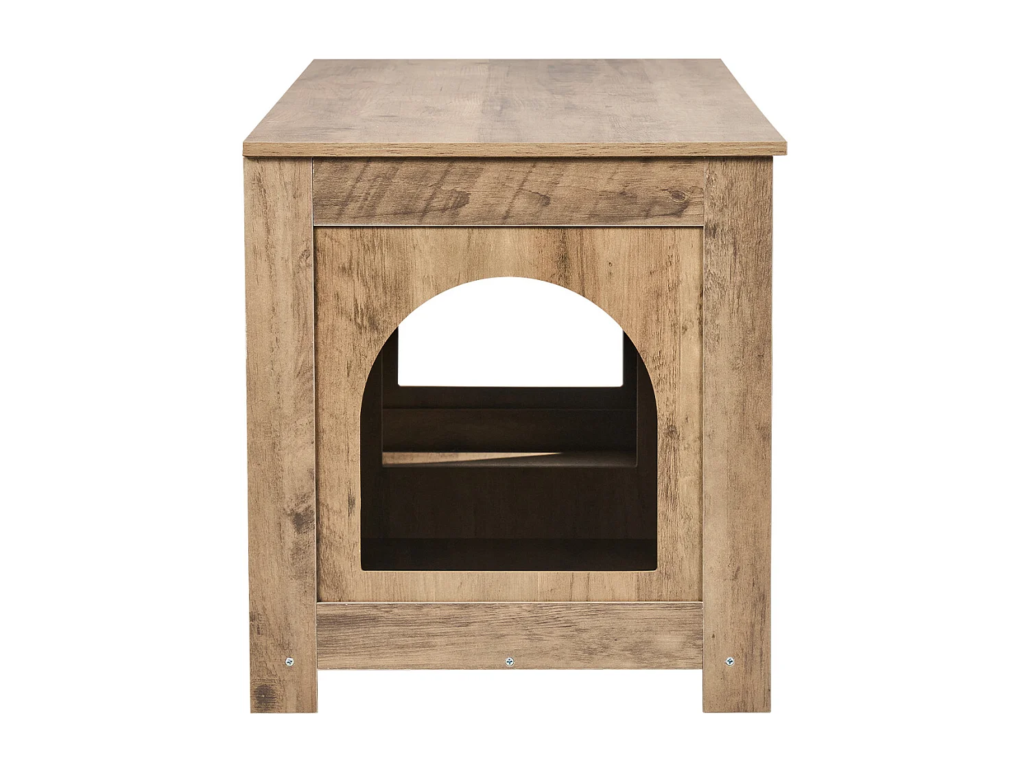 Bac à Litière SucceBuy pour Chat, Meuble Caché en Bois 2 Pièces, , Adapte à la Plupart des Bacs à Litière, Grège