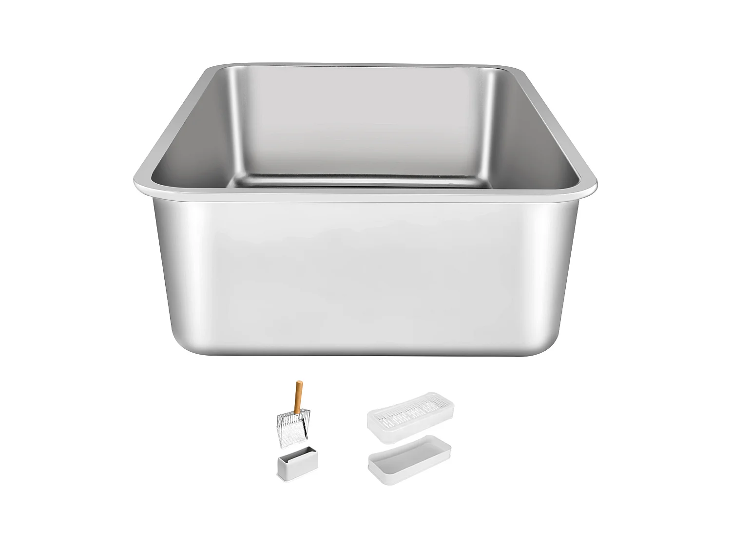 Toilette pour Chat, SucceBuy Bac à Litière pour Chat XL sans Odeur avec Pied Filtrant 15 cm de Profondeur