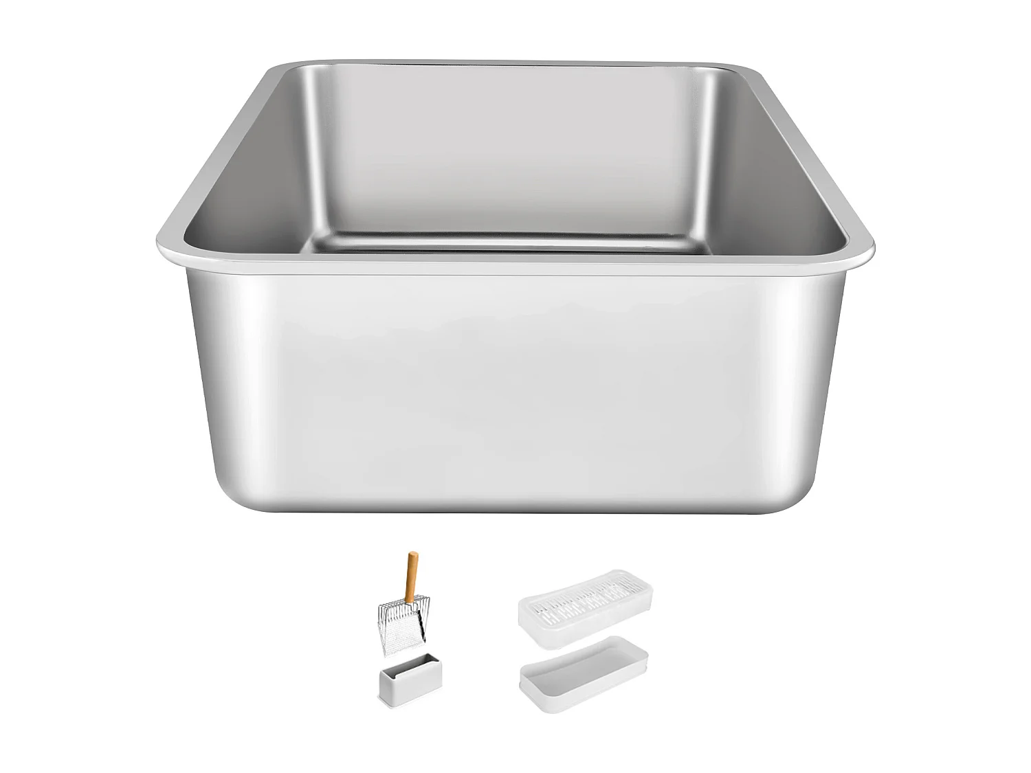 Toilette pour Chat, SucceBuy Bac à Litière pour Chat XL sans Odeur avec Pied Filtrant 15 cm de Profondeur