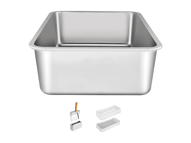 Katzentoilette, SucceBuy Geruchlose XL-Katzentoilette mit Filterfuß, 15 cm Tief