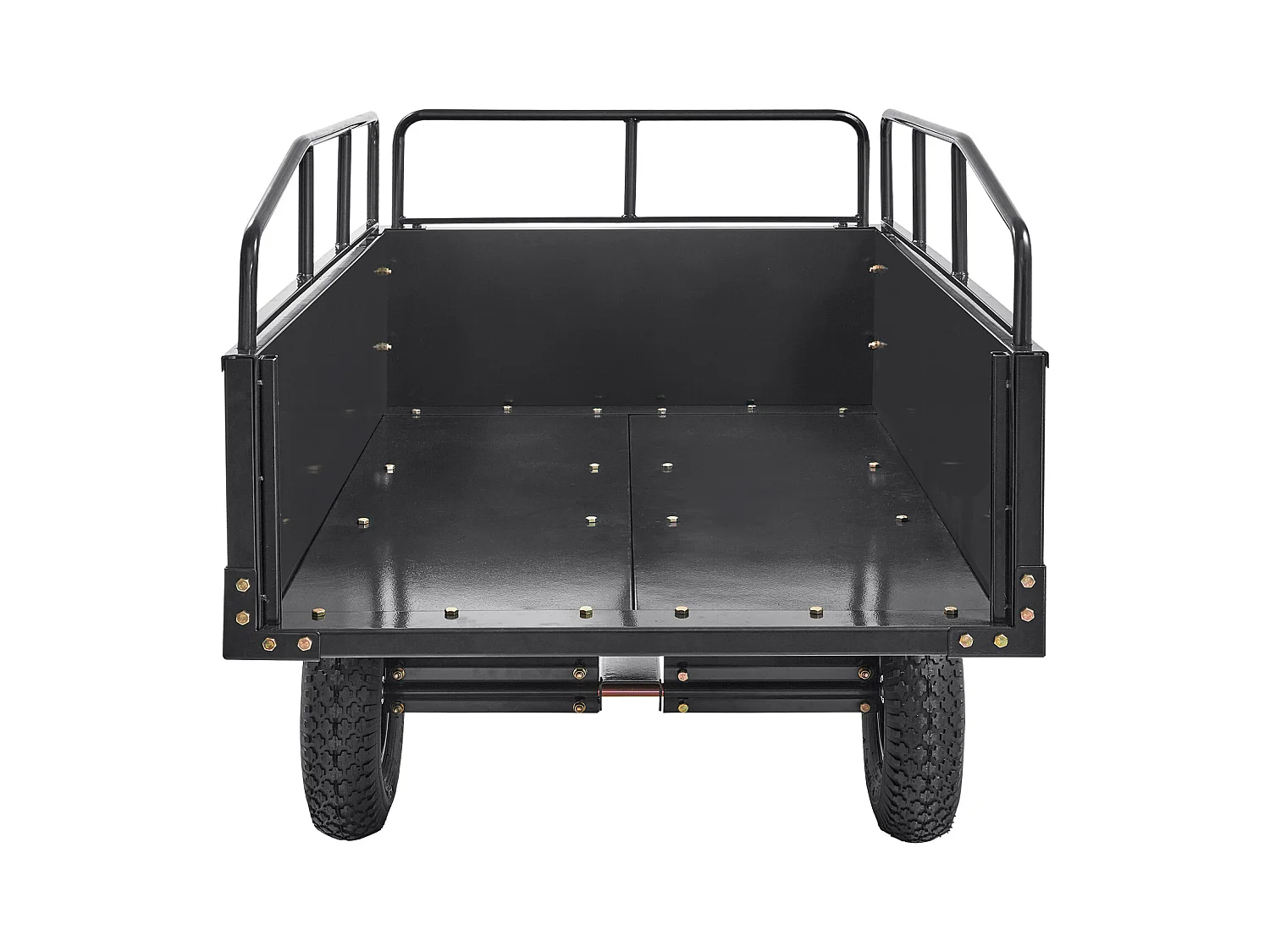 Chariot à Benne Basculante en Acier SucceBuy, Capacité de Charge 340 kg, 0.42 m3, pour Tracteur, Tondeuse à Gazon, VTT