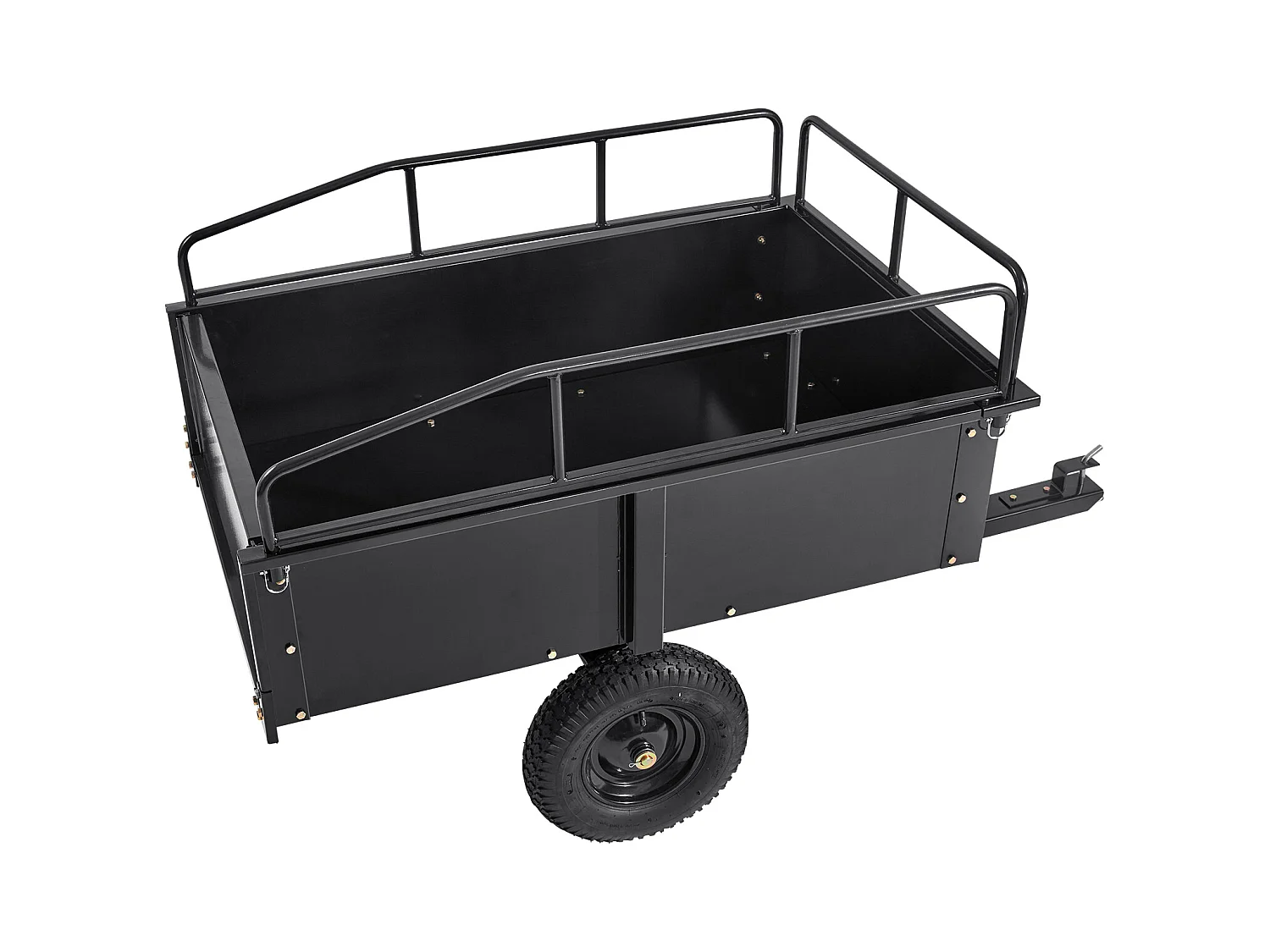 Chariot à Benne Basculante en Acier SucceBuy, Capacité de Charge 340 kg, 0.42 m3, pour Tracteur, Tondeuse à Gazon, VTT