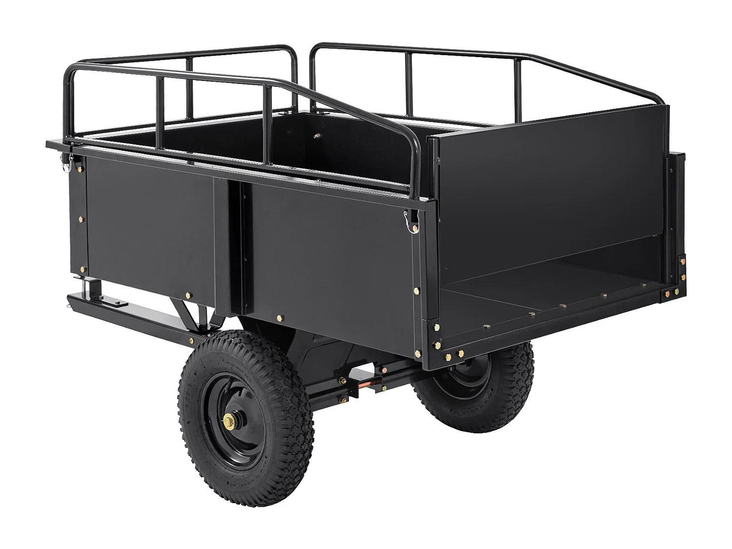 Chariot à Benne Basculante en Acier SucceBuy, Capacité de Charge 340 kg, 0.42 m3, pour Tracteur, Tondeuse à Gazon