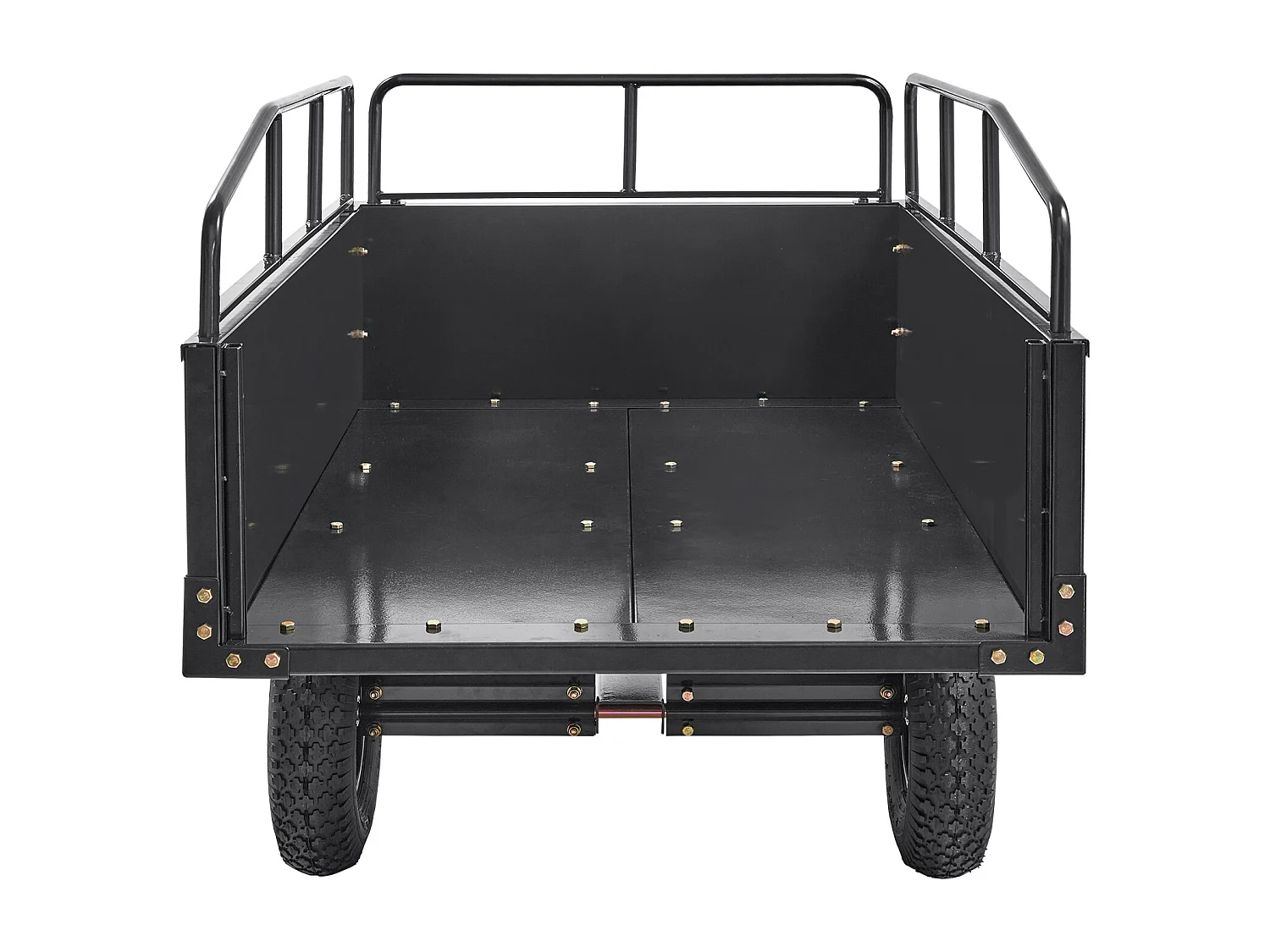 Chariot à Benne Basculante en Acier SucceBuy, Capacité de Charge 340 kg, 0.42 m3, pour Tracteur, Tondeuse à Gazon