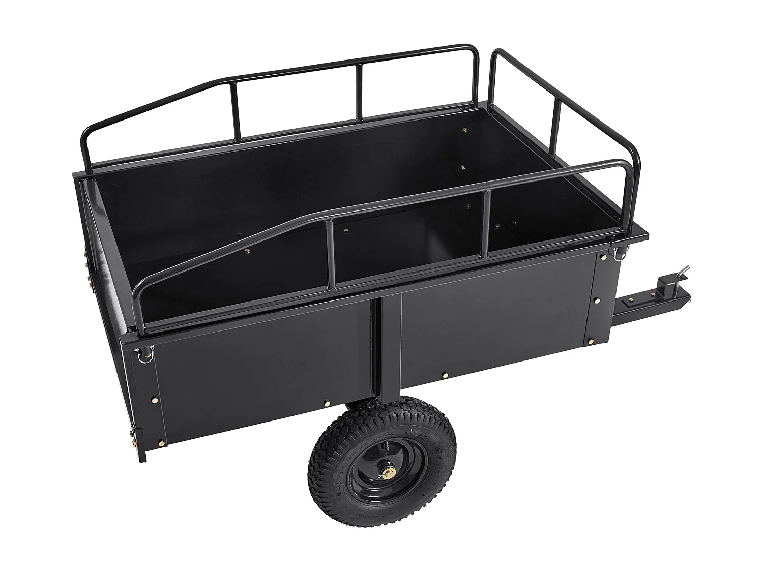 Chariot à Benne Basculante en Acier SucceBuy, Capacité de Charge 340 kg, 0.42 m3, pour Tracteur, Tondeuse à Gazon