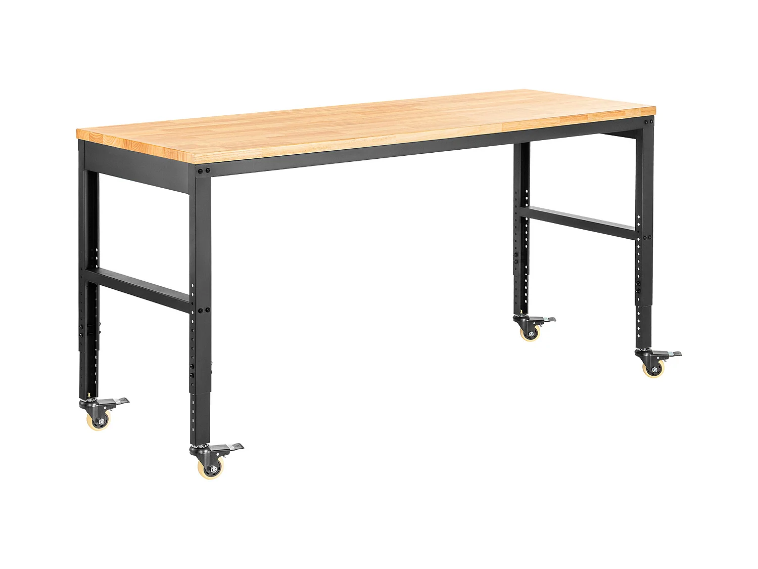 Banco di Lavoro Regolabile SucceBuy, 155x51cm, con Presa di Corrente e Ruote