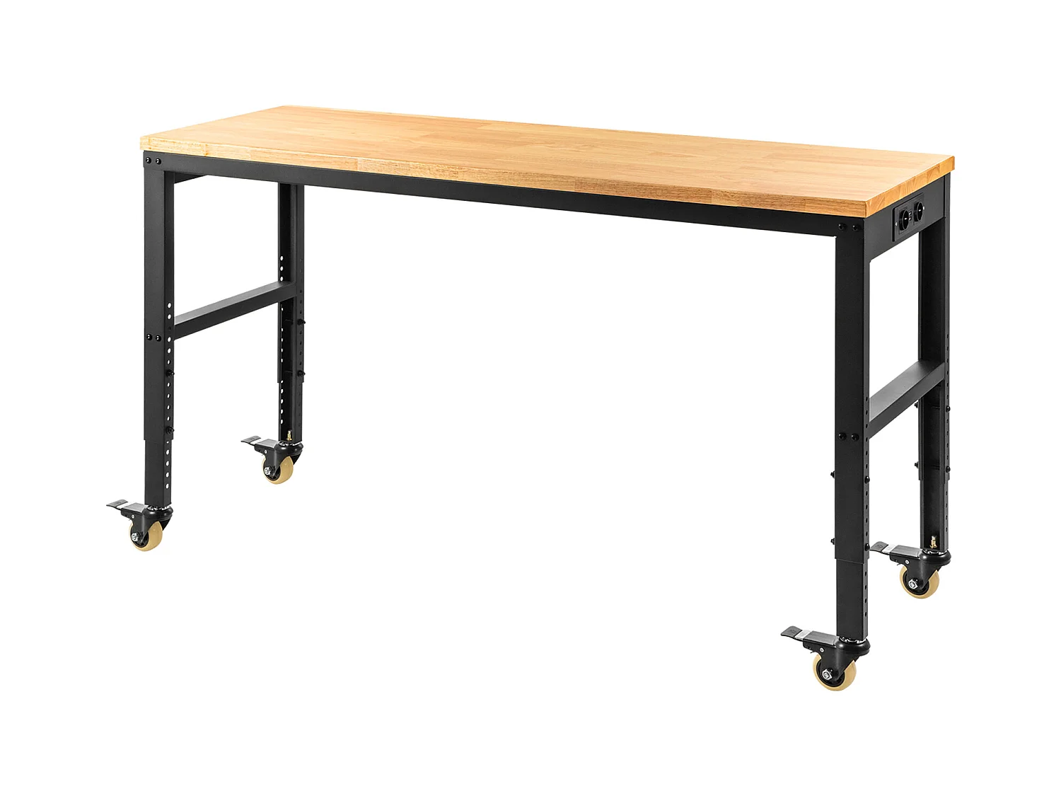 Banco di Lavoro Regolabile SucceBuy, 155x51cm, con Presa di Corrente e Ruote