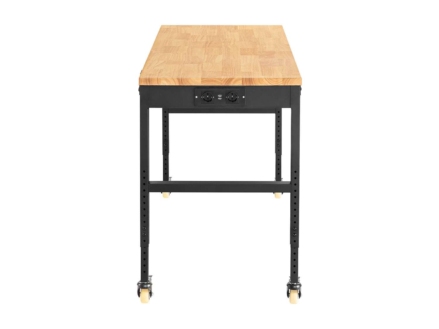 Instelbare Werkbank SucceBuy, 155x51x105 cm, Instelbare Hoogte 80-105 cm, met 4 Rolis voor Reparatie en Doe-het-zelf