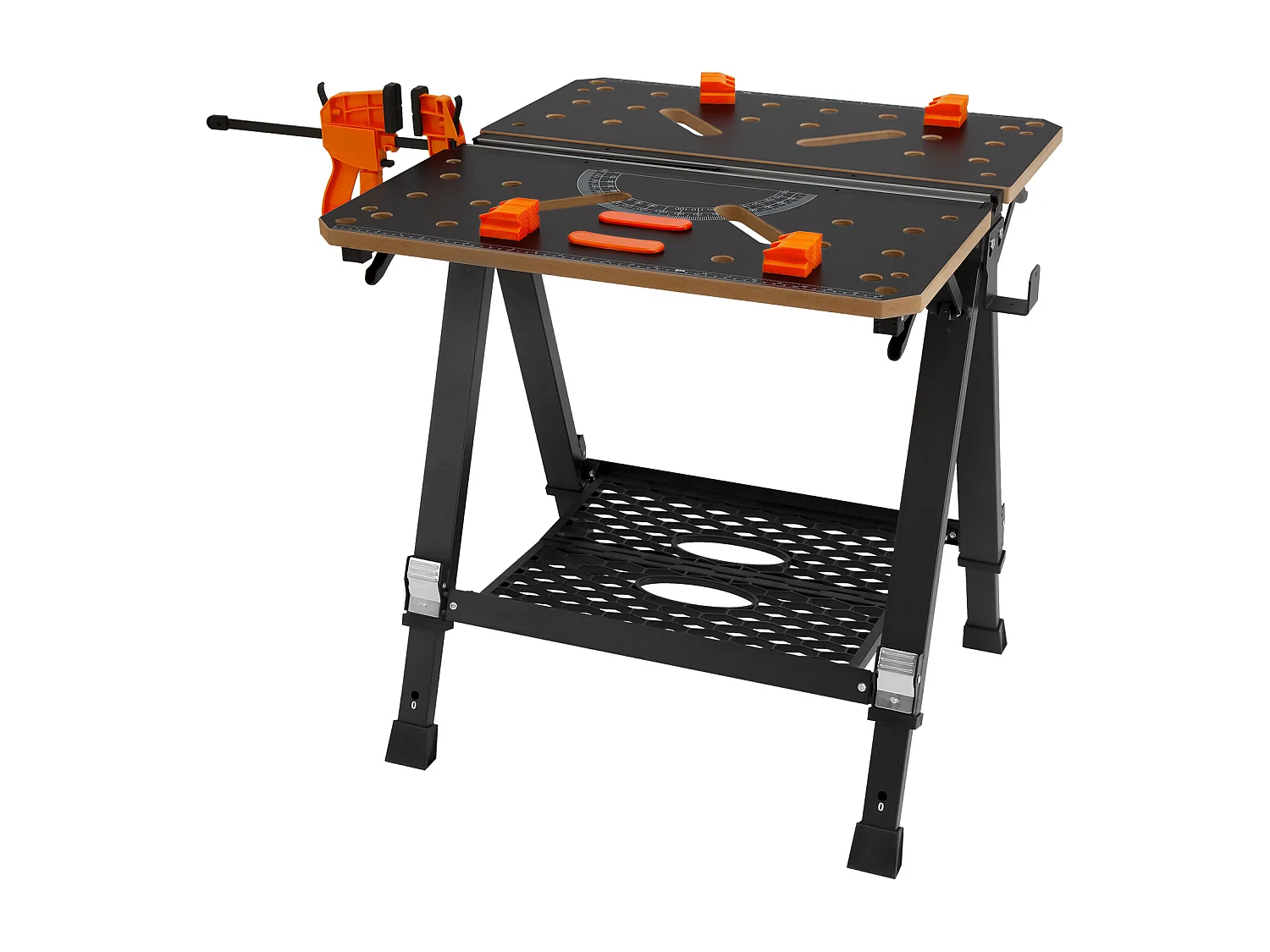 Tavolo di Lavoro Pieghevole SucceBuy, Capacità di 1000 lb, Banco di Lavoro Regolabile in Altezza e Supporto