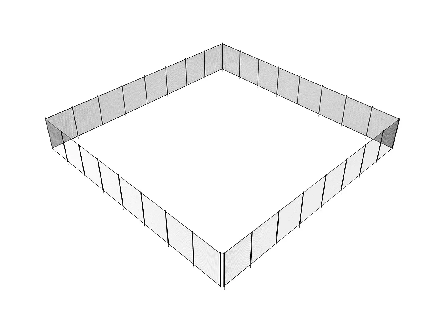 Clôture de Piscine Amovible SucceBuy, Barrière de Piscine Creusée, 121.92 x 2926.08 cm, en Aluminium Tissu Maille PVC Teslin 340 g/m², Utilisation en Extérieur
