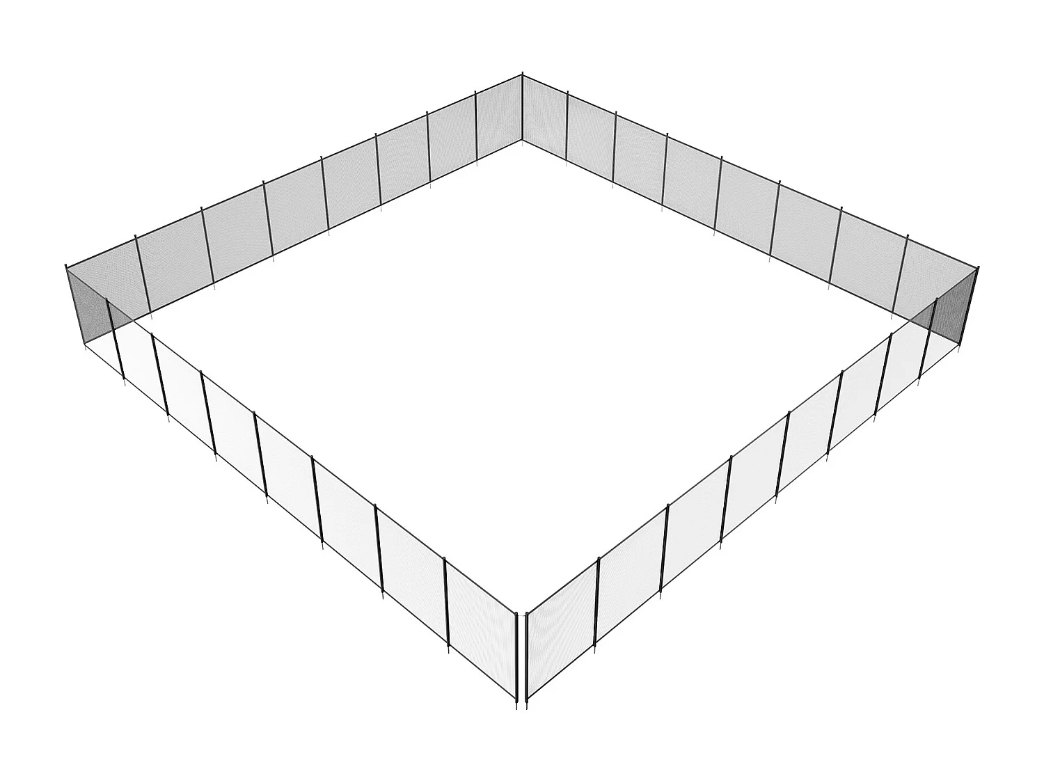 Verplaatsbare Zwembadhek SucceBuy, Barrière voor opgraven Zwembad, 121.92 x 2926.08 cm, van Aluminium Weefsel Gaten PVC Teslin 340 g/m², Buitenebruik