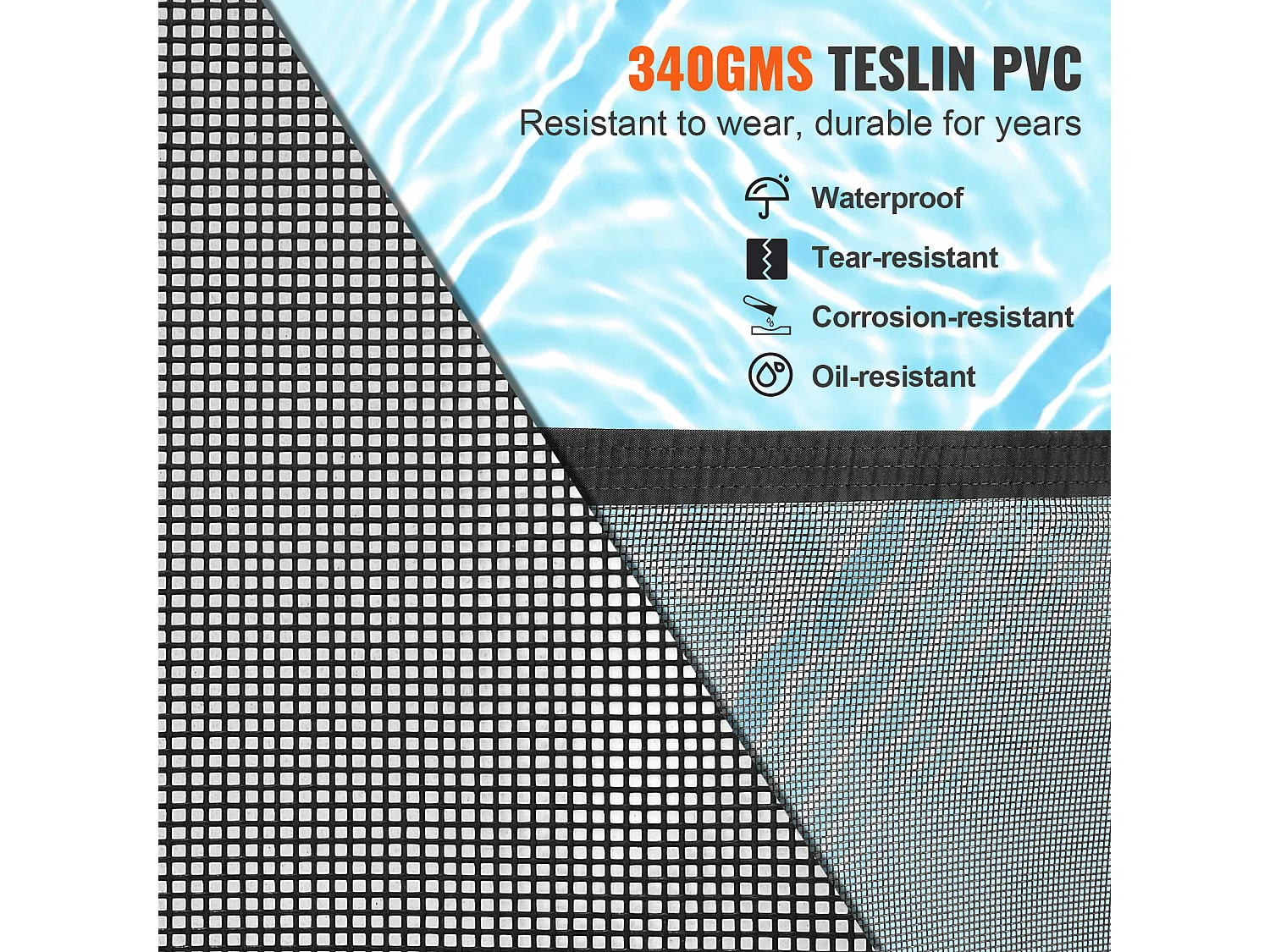 Cerca de Piscina SucceBuy, Cerca Removible de Seguridad Plegable, Barrera de Piscina Excavada, 1,21x3,66 m, 340 g/m², para Protección de Niños y Animales