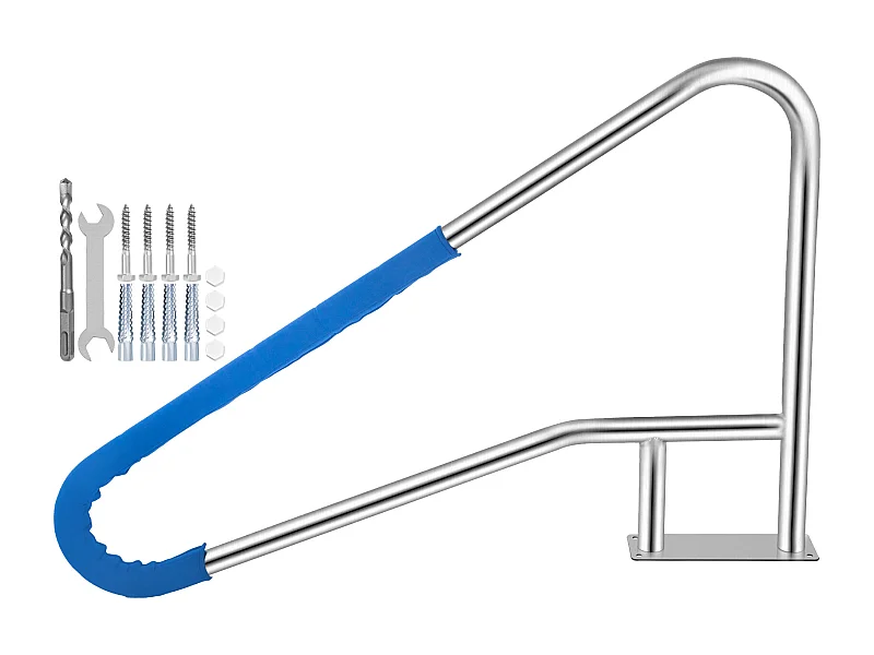 Rampe de Piscine SucceBuy Pool Rail 54x36" Balustrade de Piscine en Acier Inoxydable avec Couvercle à Poignée