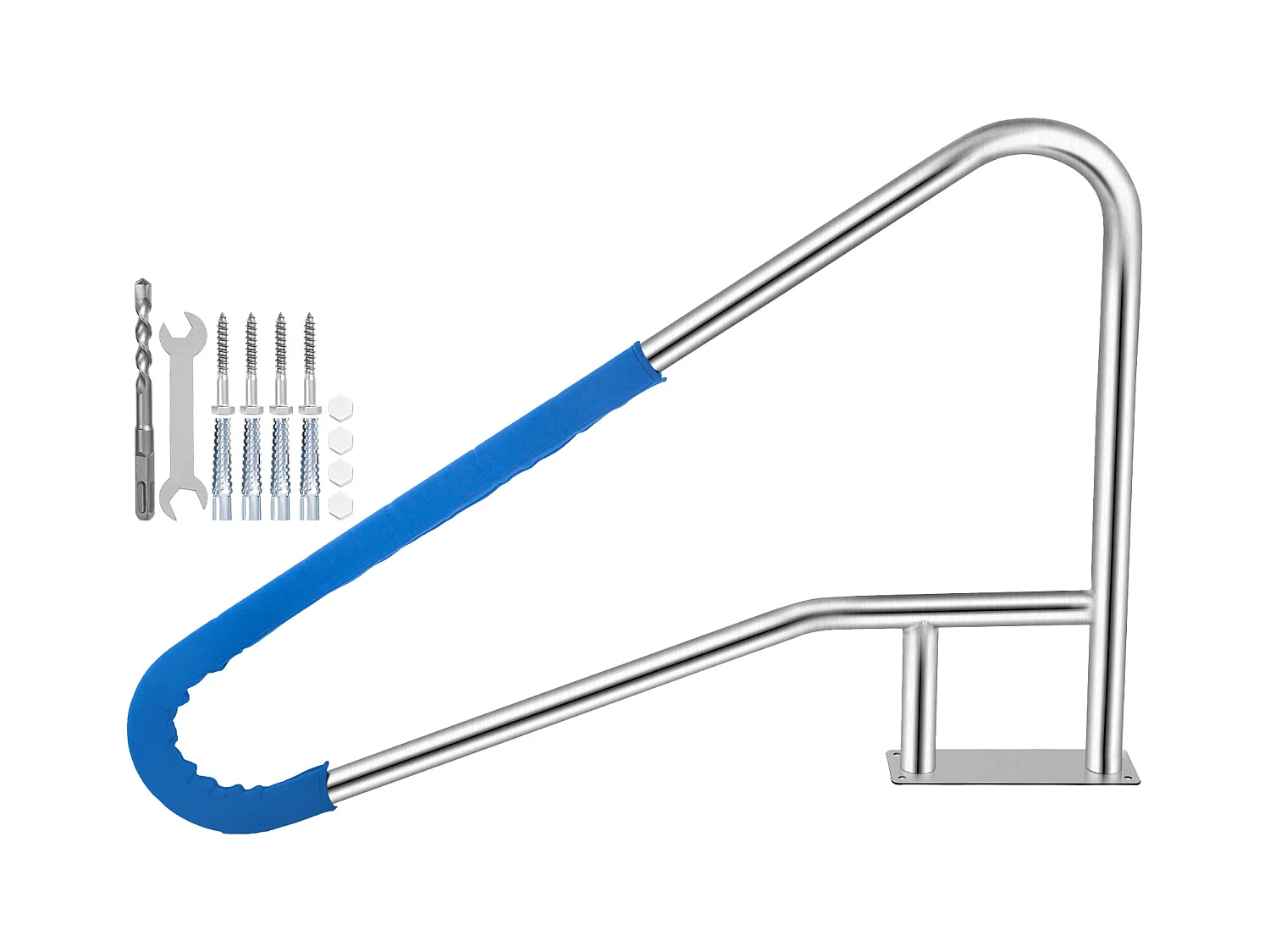 Rampe de Piscine SucceBuy Pool Rail 54x36" Balustrade de Piscine en Acier Inoxydable avec Couvercle à Poignée