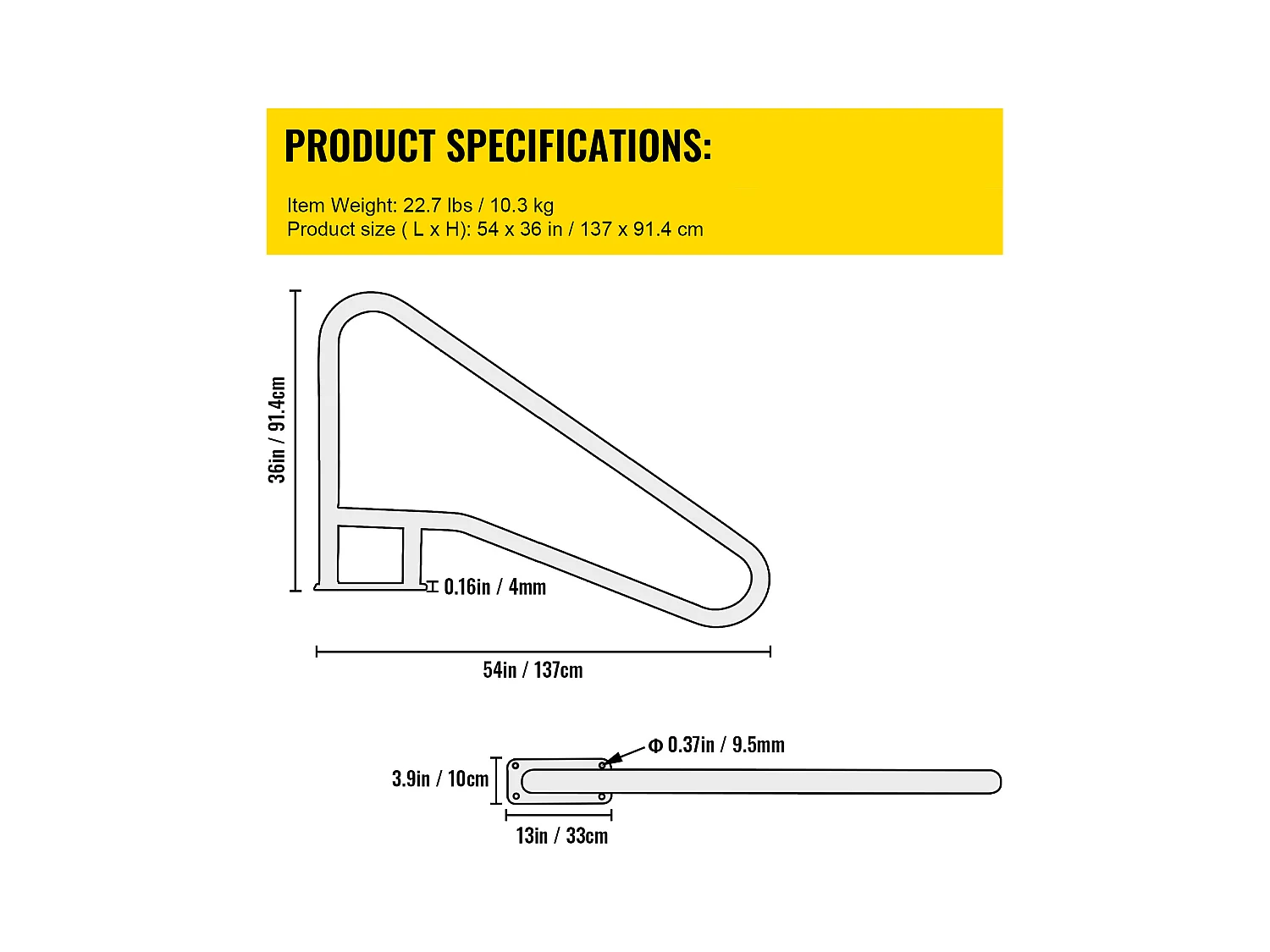 Rampe de Piscine SucceBuy Pool Rail 54x36" Balustrade de Piscine en Acier Inoxydable avec Couvercle à Poignée