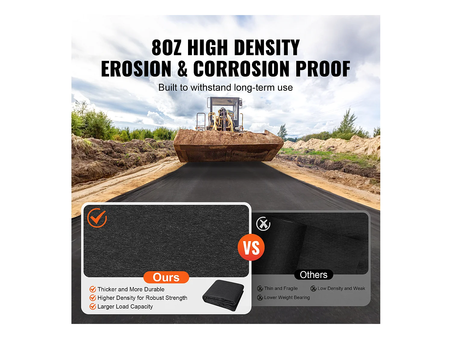 Toile de Paillage, SucceBuy Tissu Géotextile Non Tissé 3 x 30.5 m, Couverture de sol Anti-mauvaises Herbes Robuste pour Allées, Paysages, Drains Français, Noir