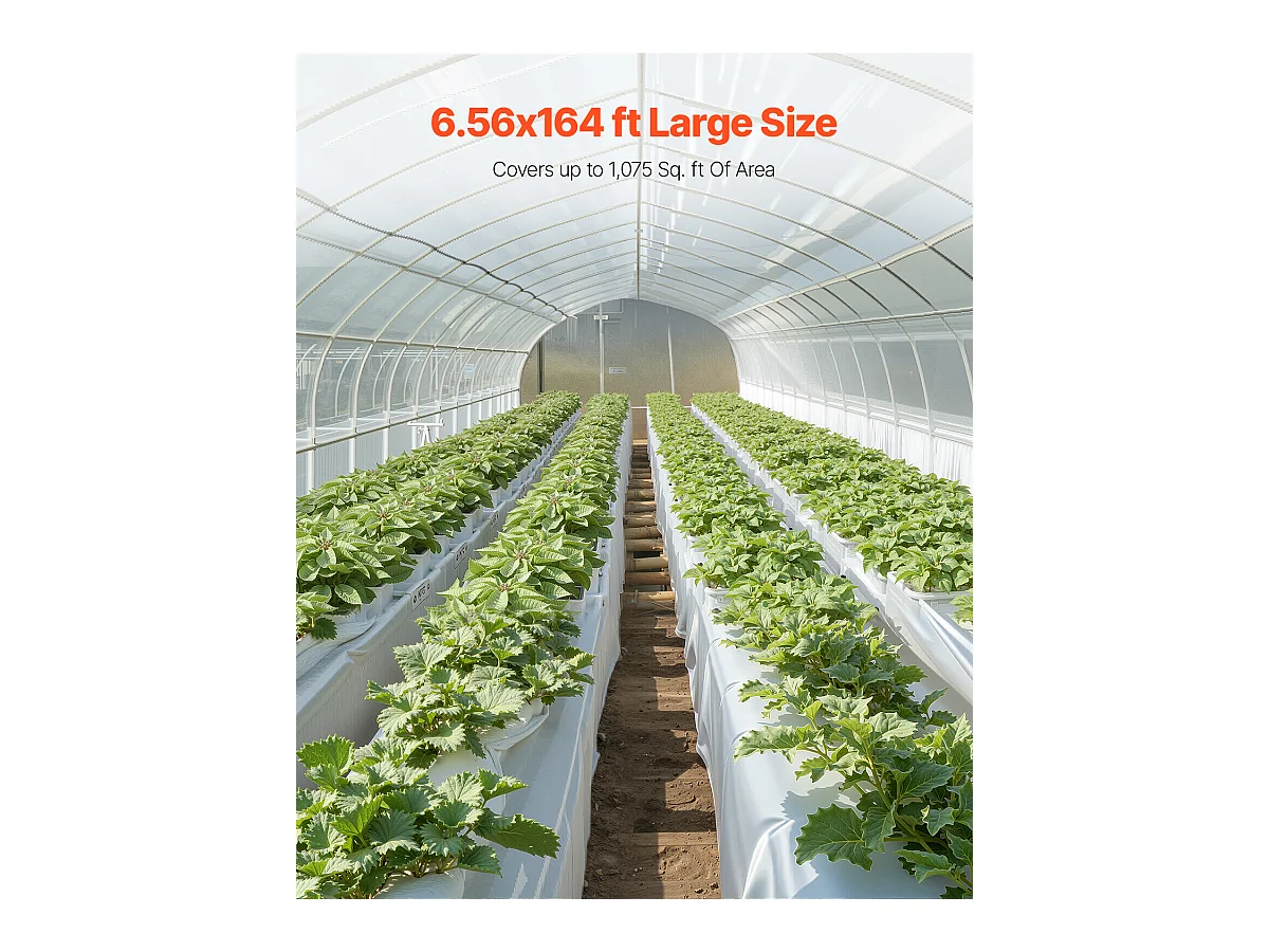 Rouleau de Feuille de Plastique SucceBuy 8 Mil 2 x 50 m en Polyéthylène Robuste Gris