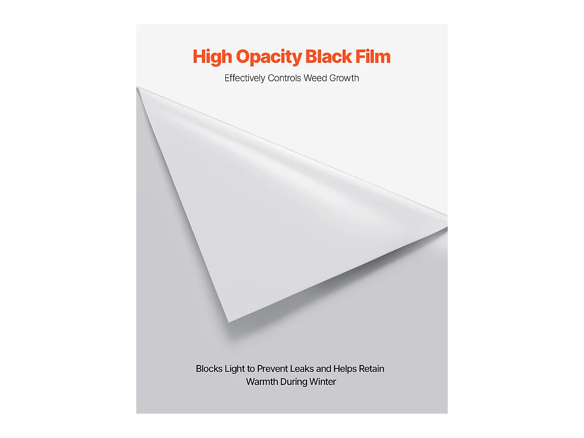 Rouleau de Feuille de Plastique SucceBuy 8 Mil 2 x 50 m en Polyéthylène Robuste Gris