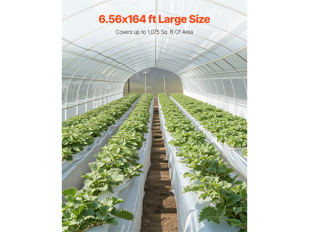 Rouleau de Feuille de Plastique SucceBuy 8 Mil 2 x 50 m en Polyéthylène Robuste Gris