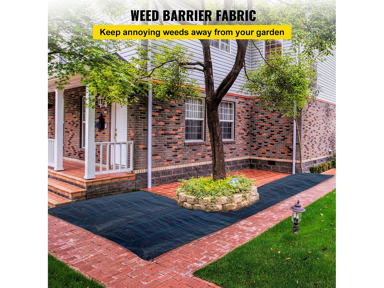 Onkruidwerende Stof, SucceBuy 6,5 x 300 ft Zware Onkruidwerende Stof, 3,0 oz, Geweven Bodembedekker voor Landschapsarchitectuur