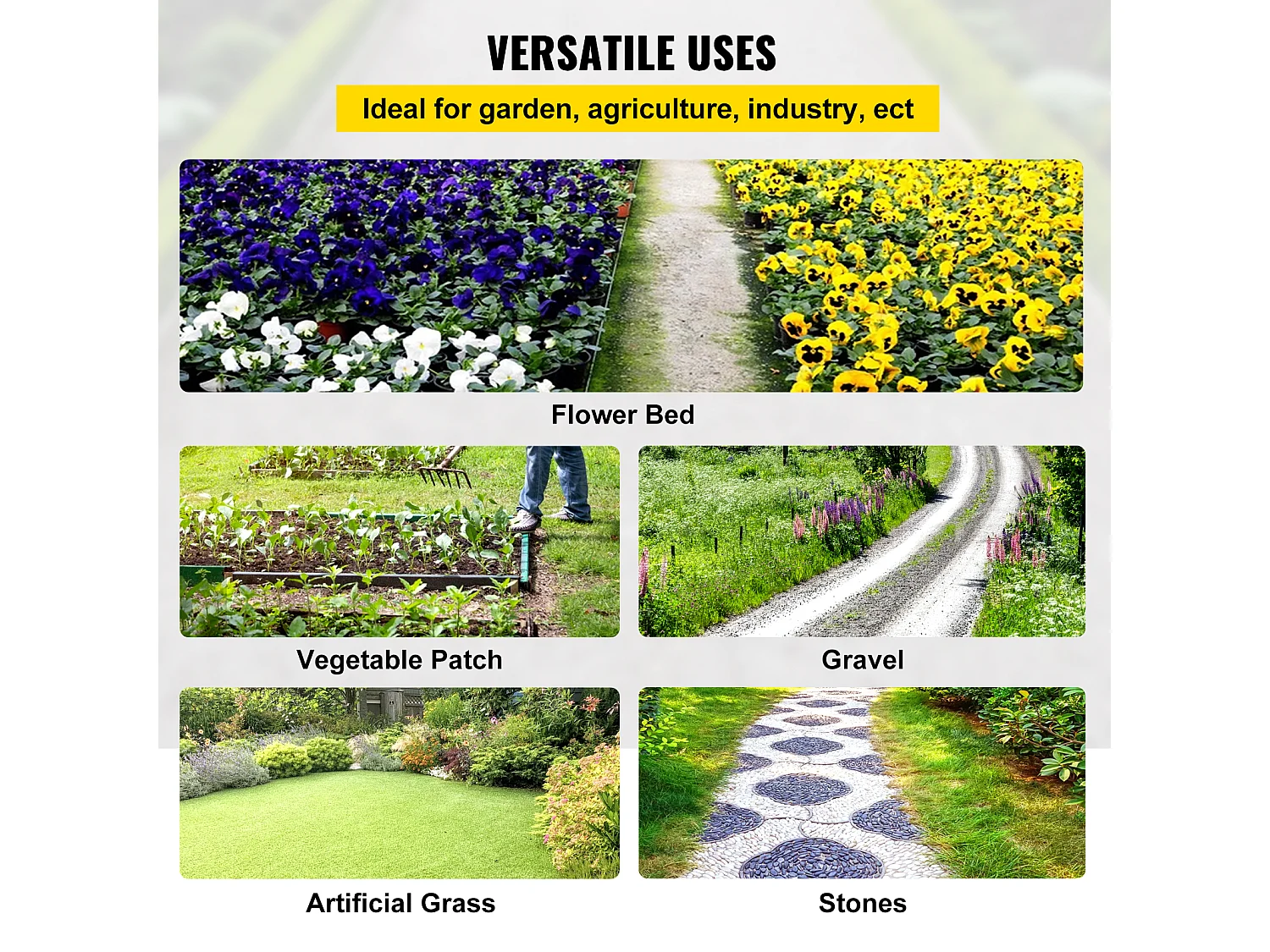 Onkruidwerende Stof, SucceBuy 6,5 x 300 ft Zware Onkruidwerende Stof, 3,0 oz, Geweven Bodembedekker voor Landschapsarchitectuur