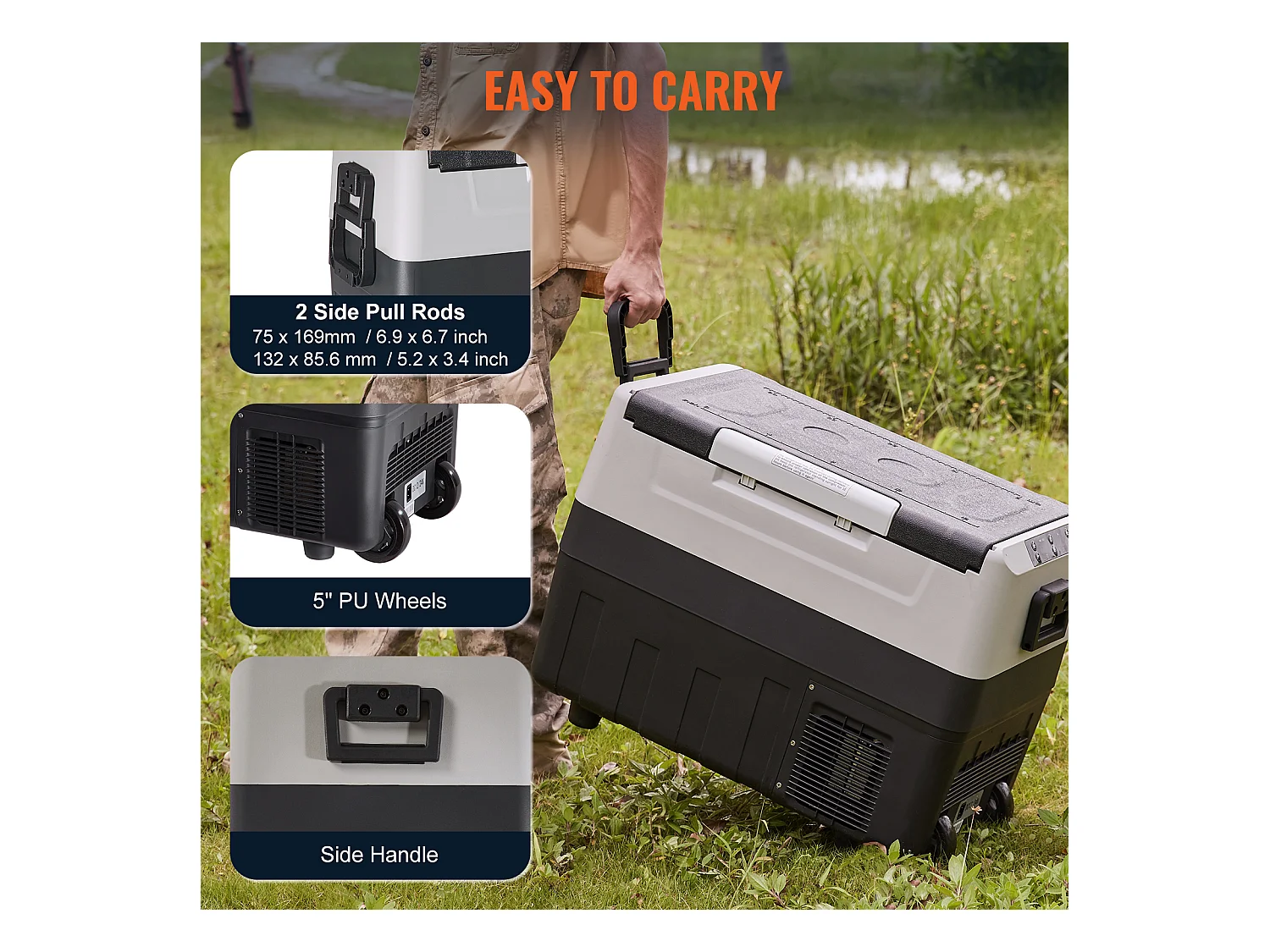 Réfrigérateur-Congélateur Portable SucceBuy 35L, Réfrigérateur de Voiture Portable 12/24 V, pour Camion Bateau Camping