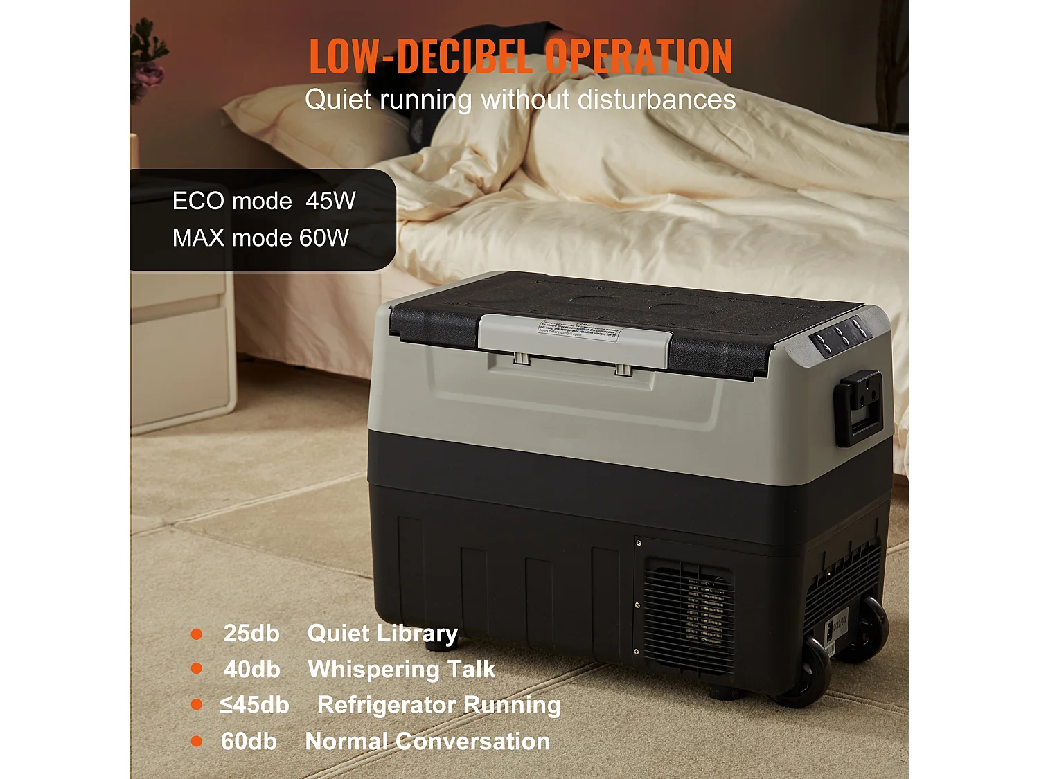 Réfrigérateur de Voiture SucceBuy 55L, Réfrigérateur de Voiture Portable 12/24 V, Double Zone, pour Camion Bateau Camping