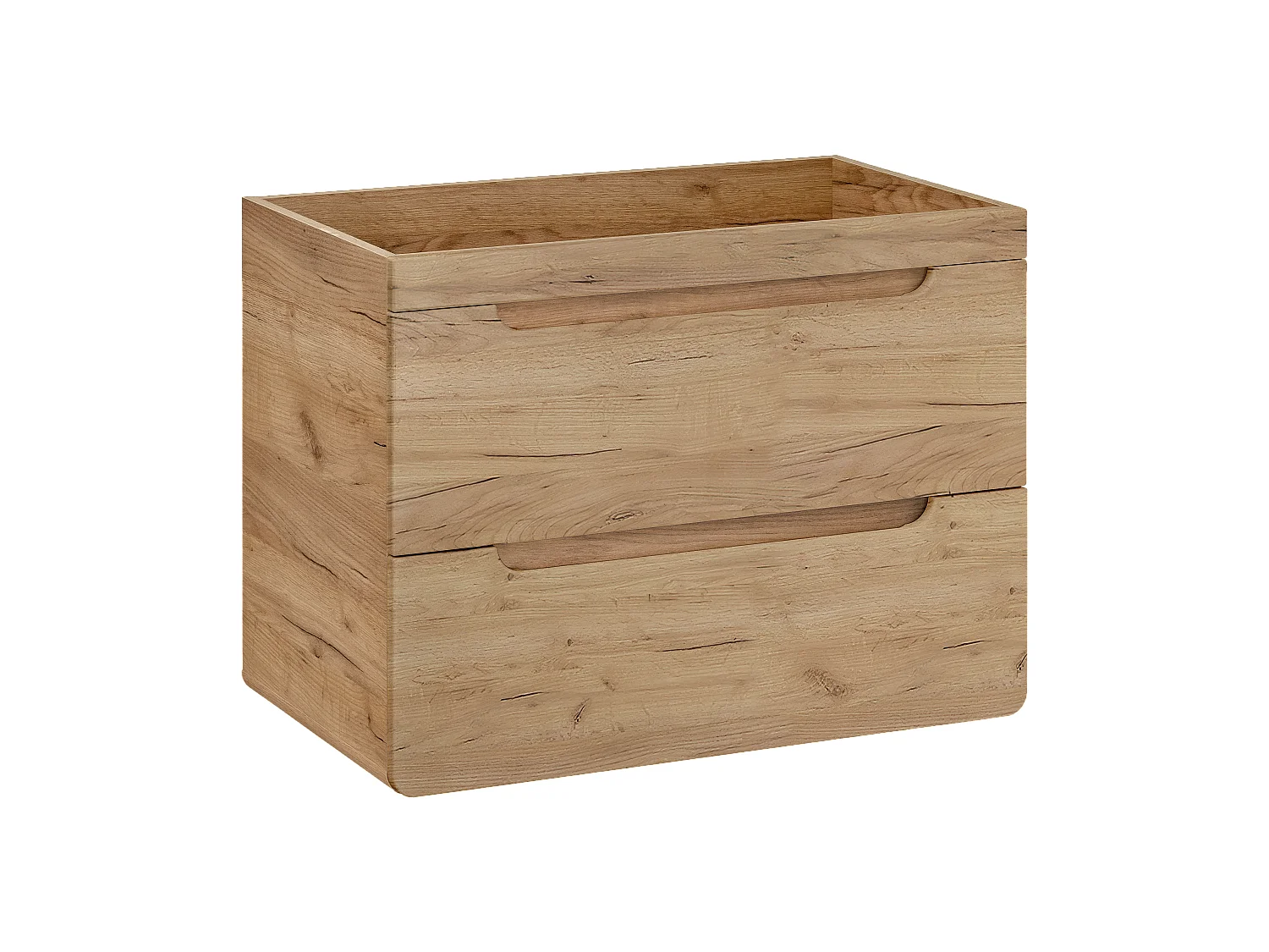 Meuble de salle de bain suspendu avec vasque à encastrer - Coloris naturel - 80 cm - ARUBA