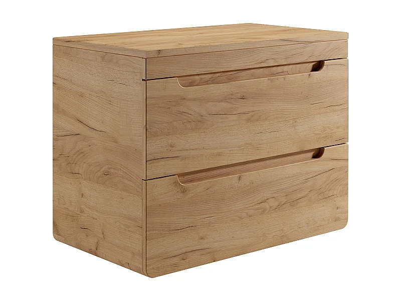 Mueble flotante con tablero para lavabo - 80 cm - Natural claro - ARUBA