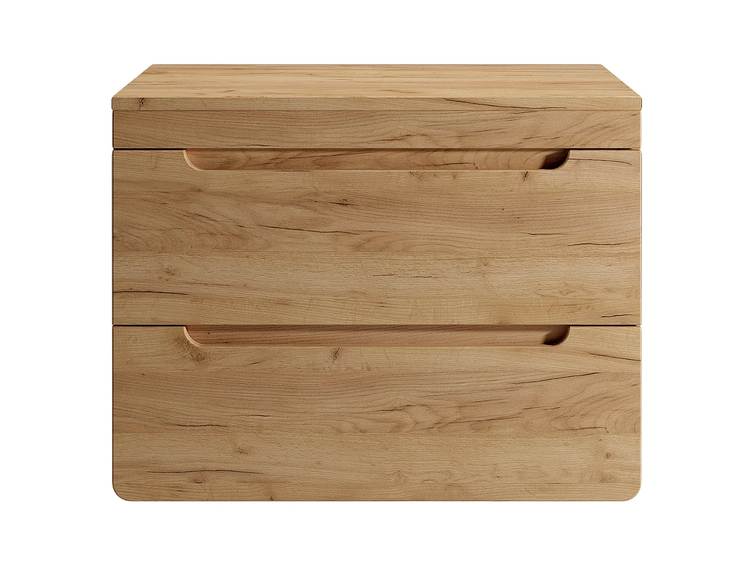 Mueble flotante con tablero para lavabo - 80 cm - Natural claro - ARUBA