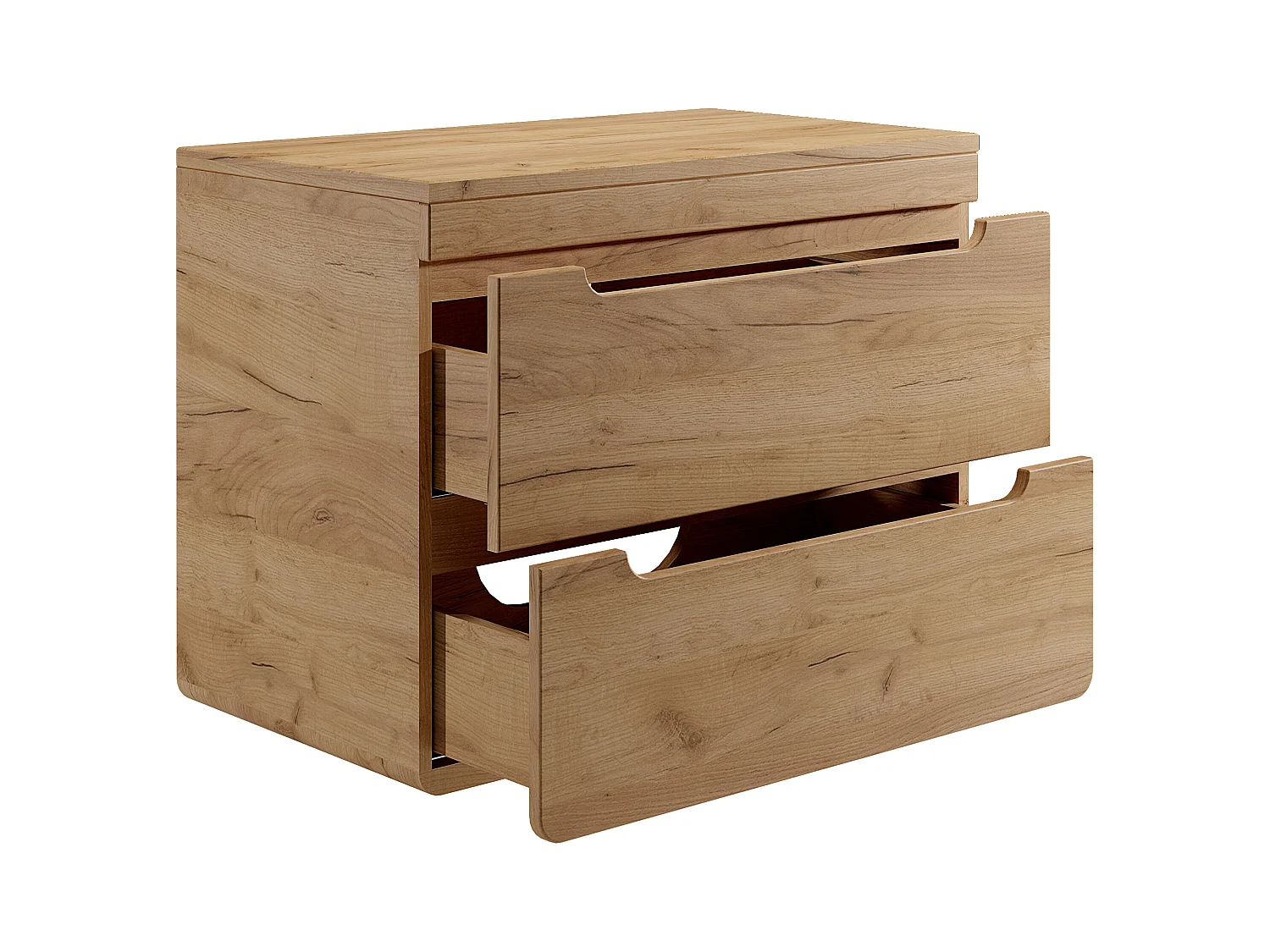 Mueble flotante con tablero para lavabo - 80 cm - Natural claro - ARUBA