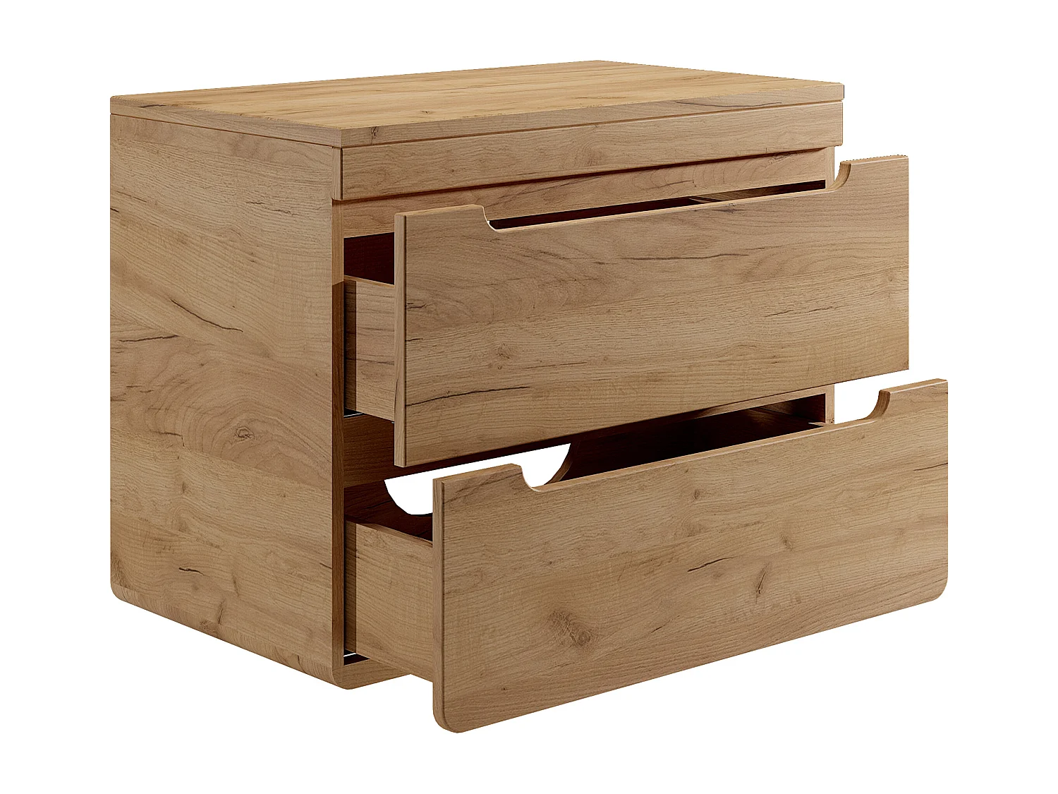 Meuble sous vasque suspendu avec planche - 80 cm - Naturel clair - ARUBA