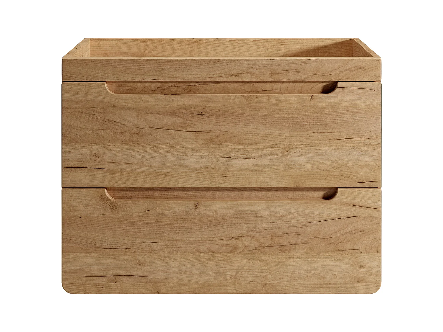 Mueble flotante de baño con lavabo redondo para instalar - Color natural - 80 cm - ARUBA