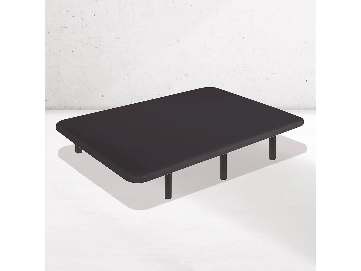 Base Tapizada Negra 135 x 190 cm, DreamNite, Tejido 3D Antideslizante, Estructura 30x40mm, 5 Barras Transversales, Con Patas 35cm