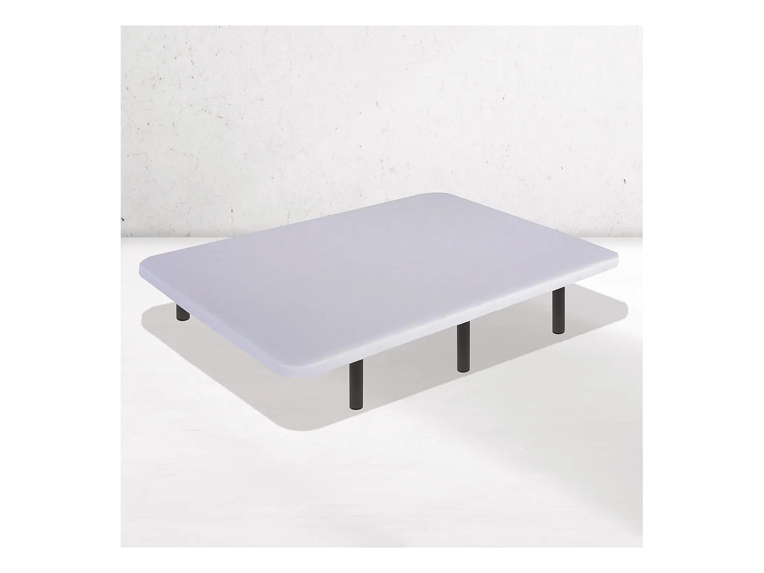 Base Tapizada Blanca 80 x 200 cm, DreamNite, Tejido 3D Antideslizante, Estructura 30x40mm, 5 Barras Transversales, Con Patas 30cm