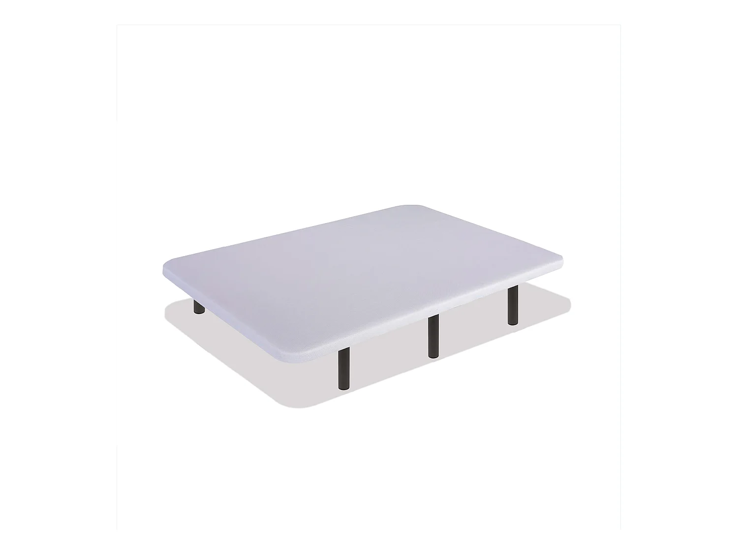 Base Tapizada Blanca 150 x 190 cm, DreamNite, Tejido 3D Antideslizante, Estructura 30x40mm, 5 Barras Transversales, Con Patas 40cm