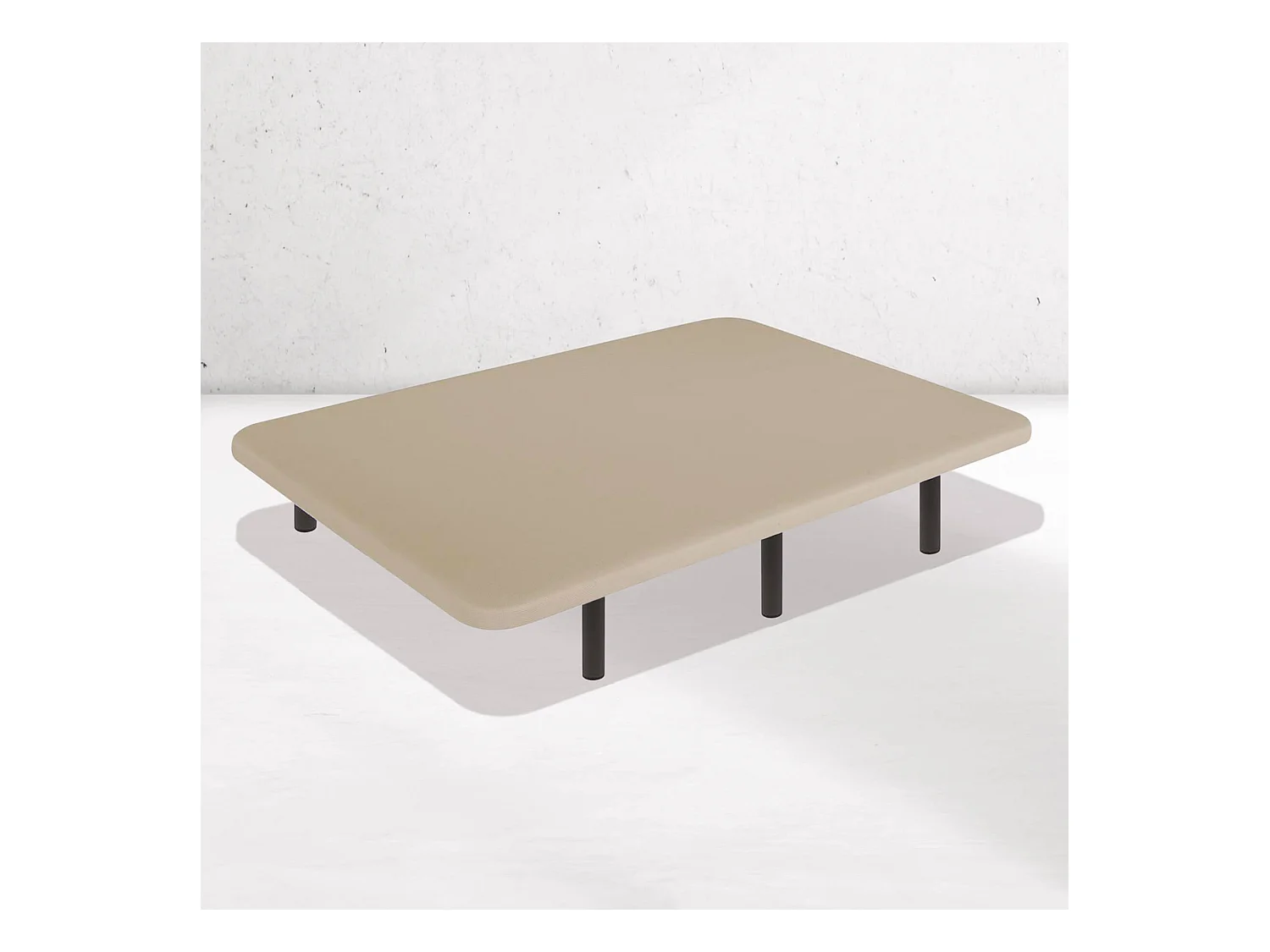 Base Tapizada Beige 180 x 200 cm (Dúo), DreamNite, Tejido 3D Antideslizante, Estructura 30x40mm, 5 Barras Transversales, Con Patas 15cm