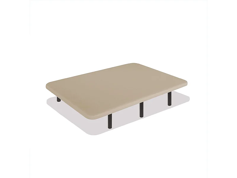 Base Tapizada Beige 80 x 190 cm, DreamNite, Tejido 3D Antideslizante, Estructura 30x40mm, 5 Barras Transversales, Con Patas 35cm