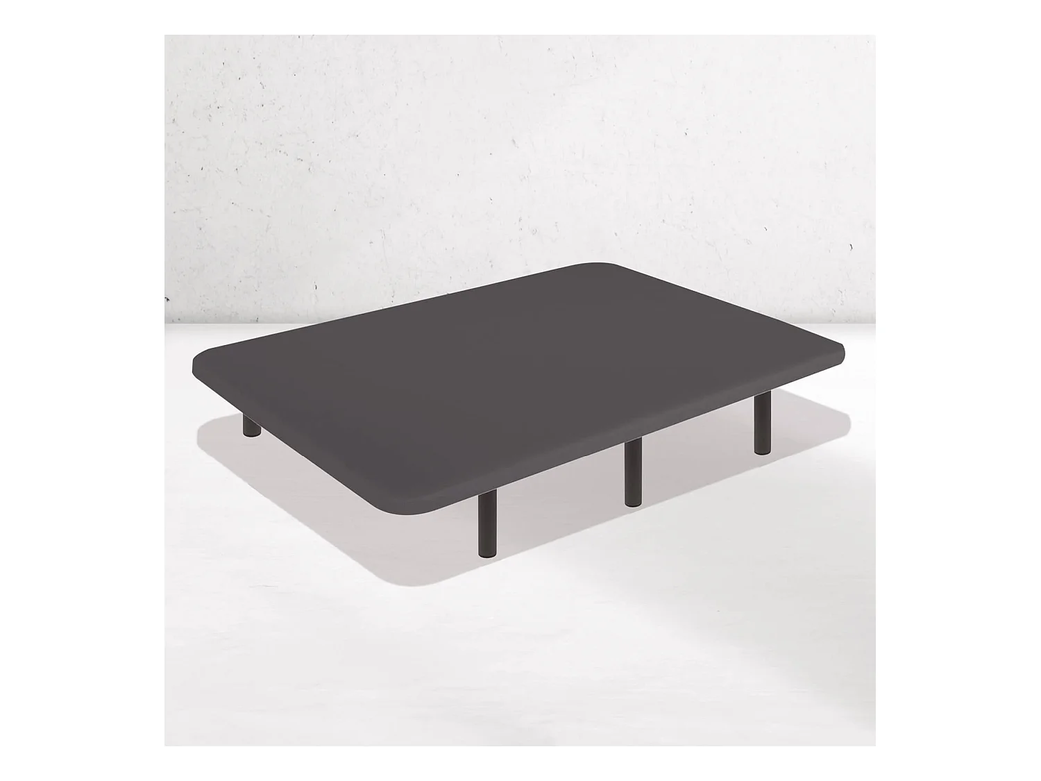 Base Tapizada Gris 150 x 200 cm, DreamNite, Tejido 3D Antideslizante, Estructura 30x40mm, 5 Barras Transversales, Con Patas 20cm