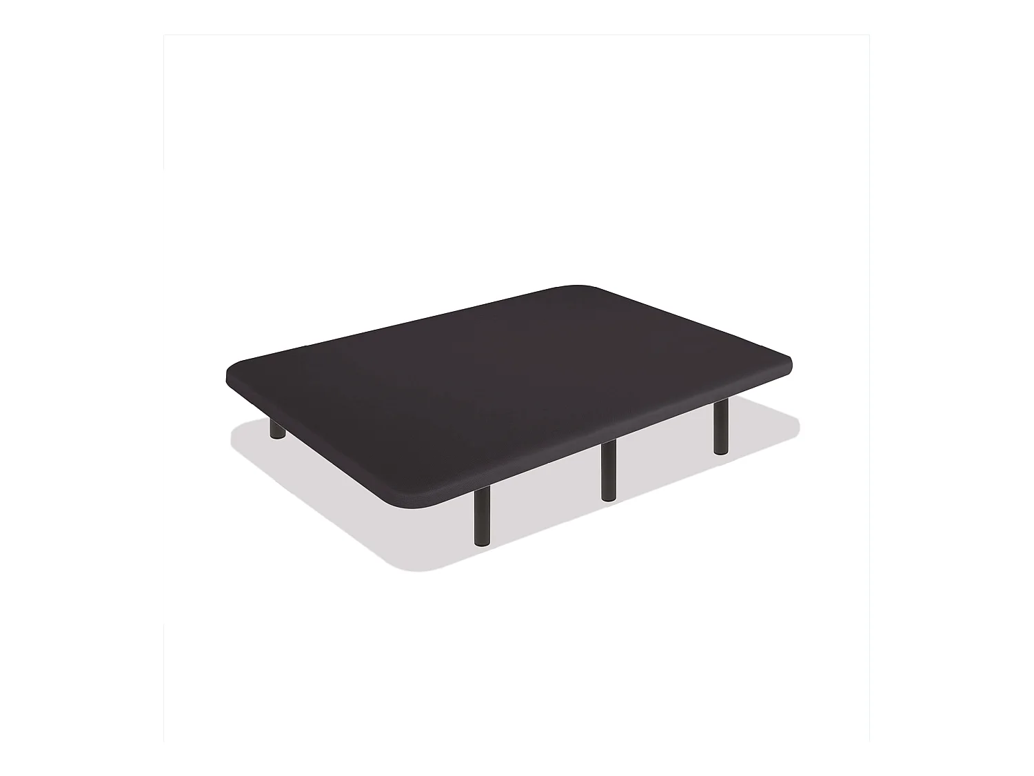 Base Tapizada Negra 135 x 200 cm, DreamNite, Tejido 3D Antideslizante, Estructura 30x40mm, 5 Barras Transversales, Con Patas 15cm