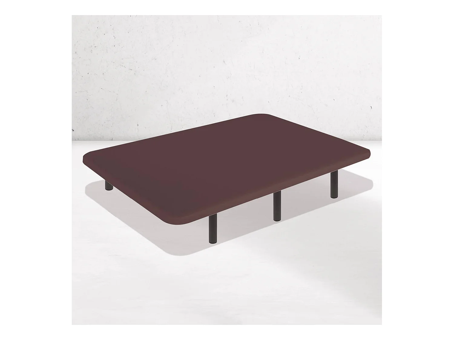 Base Tapizada Choco 120 x 190 cm, DreamNite, Tejido 3D Antideslizante, Estructura 30x40mm, 5 Barras Transversales, Con Patas 20cm