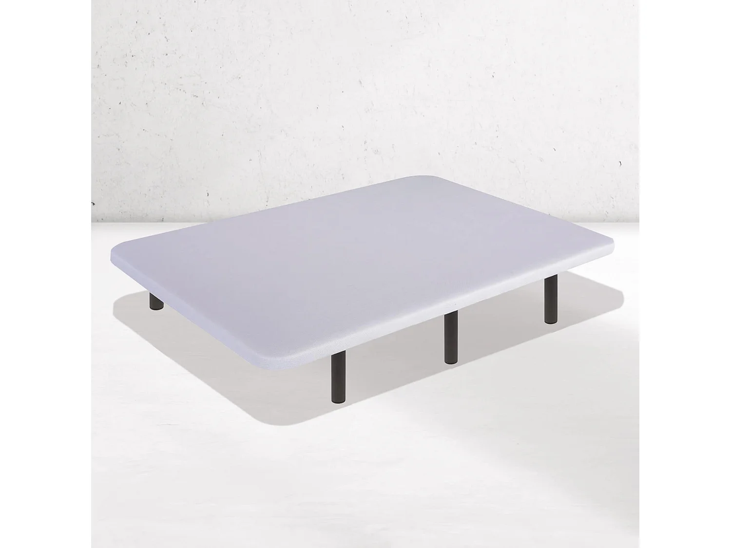 Base Tapizada Blanca 100 x 200 cm, DreamNite, Tejido 3D Antideslizante, Estructura 30x40mm, 5 Barras Transversales, Con Patas 35cm