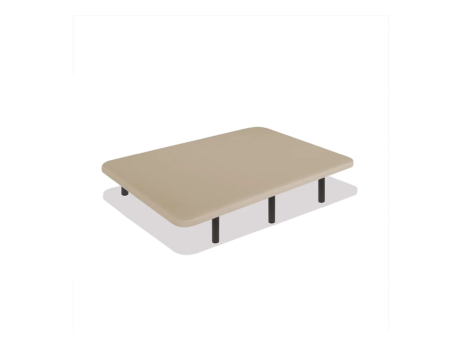Base Tapizada Beige 120 x 200 cm, DreamNite, Tejido 3D Antideslizante, Estructura 30x40mm, 5 Barras Transversales, Con Patas 25cm