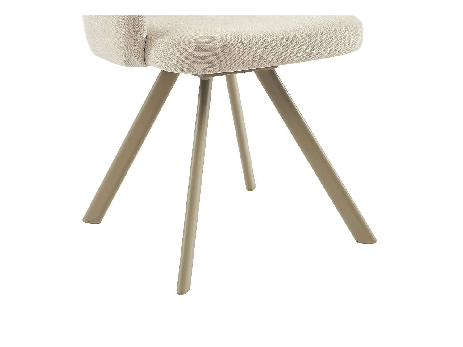 Lot de 2 chaises pivotantes en tissu tweed et métal beige - Crème - RASEMA