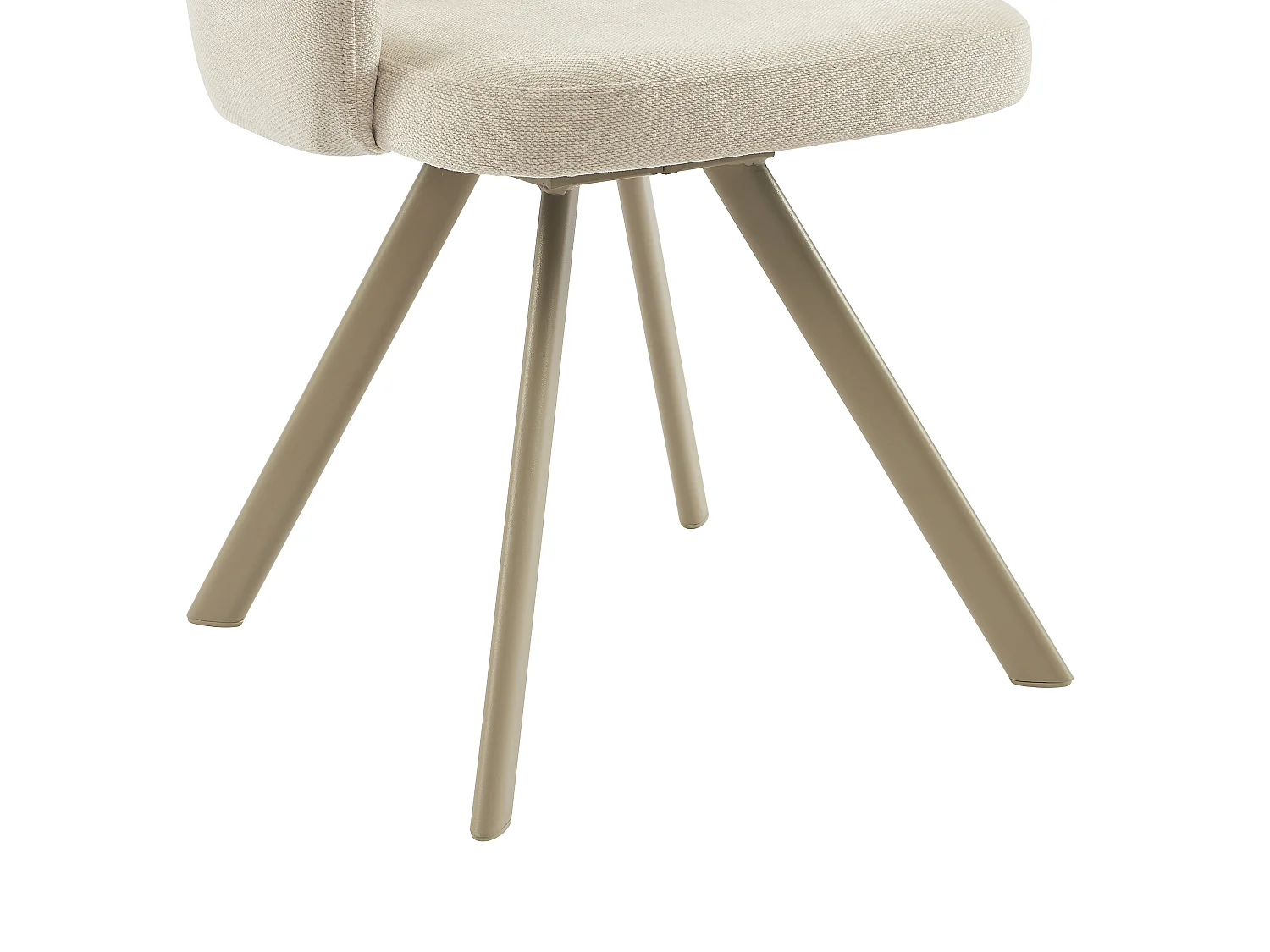 Lot de 2 chaises pivotantes en tissu tweed et métal beige - Crème - RASEMA