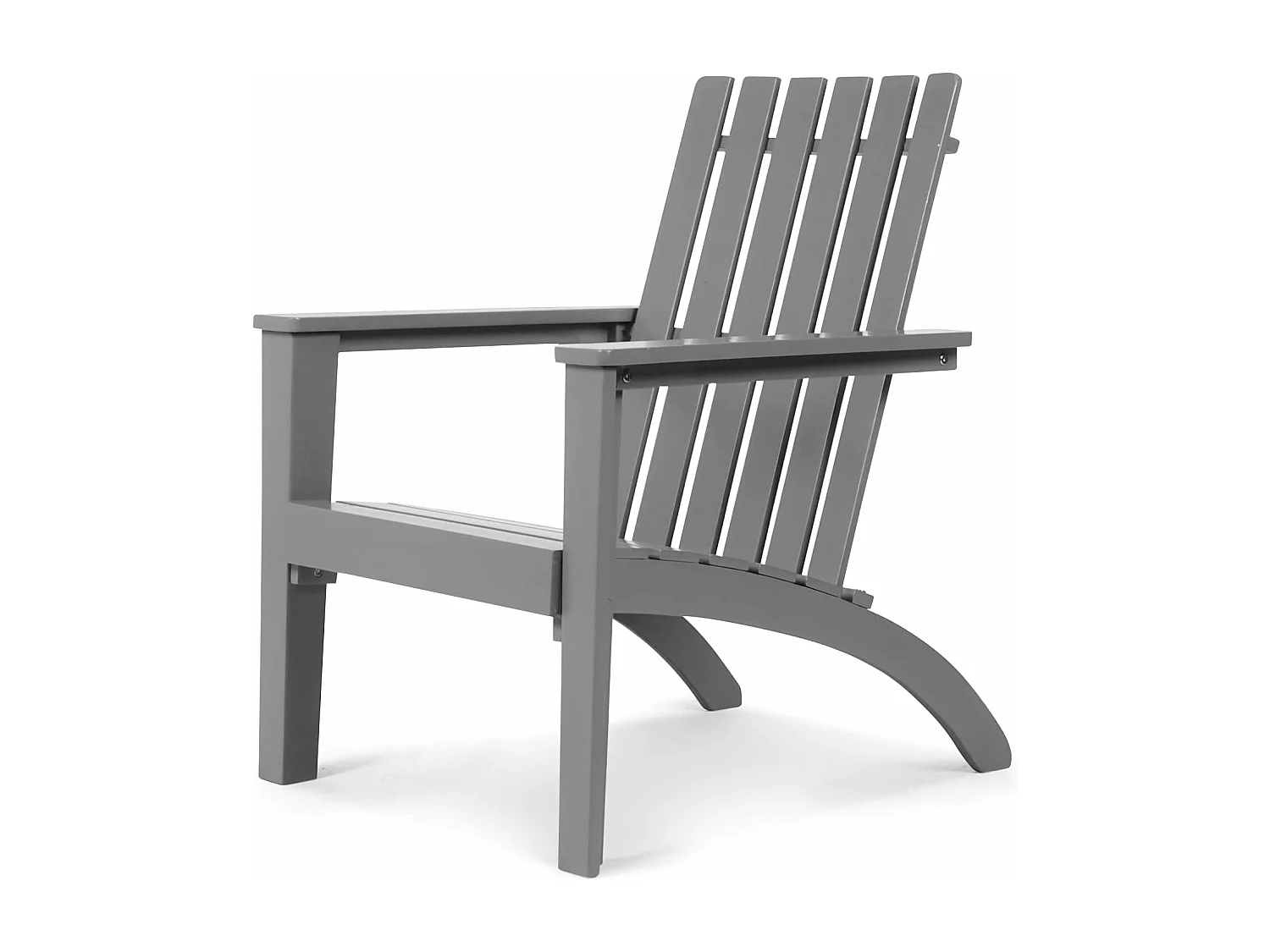 Chaise Adirondack en Bois d'Acacia, Fauteuil Adirondack Classique avec Accoudoir Ergonomique, Convient pour Balcon, Piscine, Cour, Terrasse, Jardin (Gris)